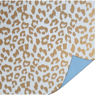 Inpakpapier | Cheetah blauw/goud